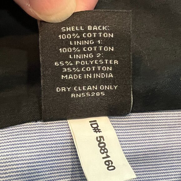 Express‎ Men's Vest Size L Patchwork Wool Blend Black Gray Stripe Herringbone - Picture 10 of 10